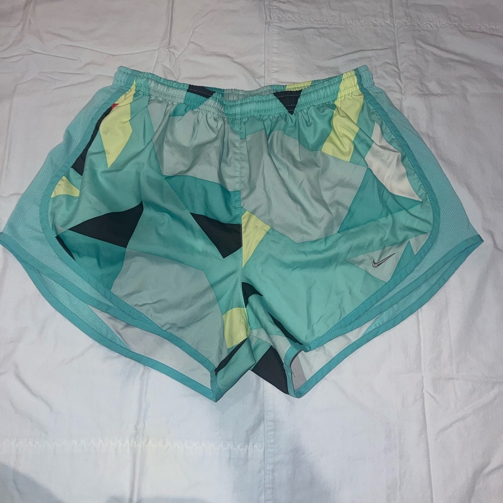 Nike Tempo Blue and Green Athletic Shorts Lightweight Performance